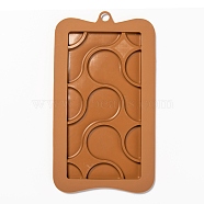 Chocolate Food Grade Silicone Molds, Rectangle with Teardrop Pattern, Resin Casting Molds, Epoxy Resin Craft Making, Peru, 185x103x8mm, Hole: 9mm, Finished Protect: 150x75x7mm(DIY-F068-10)