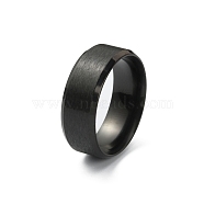 201 Stainless Steel Plain Band Ring for Men Women, Matte Gunmetal Color, US Size 9 3/4(19.5mm)(RJEW-WH0010-06E-MB)