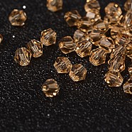 Imitation Crystallized Glass Beads, Transparent, Faceted, Bicone, Pale Goldenrod, 4x3.5mm, Hole: 1mm about 720pcs/bag(G22QS172)