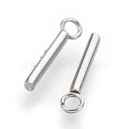 202 Stainless Steel Pendants, Bar, Stainless Steel Color, 13x1.5mm, Hole: 1.5mm(STAS-F186-03P-1.5x10mm)