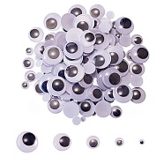 1000pcs 5 Style Black & White Wiggle Googly Eyes Cabochons DIY Scrapbooking Crafts Toy Accessories, White, 6~24x2mm, 200pcs/style(KY-CJ0001-44)