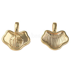 Brass Pendants, Nickel Free, Lock with Chinese Character Blessing, Real 18K Gold Plated, 15.5x15x3mm, Hole: 3x4mm(KK-N233-233)
