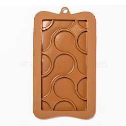 Chocolate Food Grade Silicone Molds, Rectangle with Teardrop Pattern, Resin Casting Molds, Epoxy Resin Craft Making, Peru, 185x103x8mm, Hole: 9mm, Finished Protect: 150x75x7mm(DIY-F068-10)