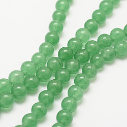 Natural Green Aventurine Bead Strands, Round, Dyed, 6mm, Hole: 1mm, about 62pcs/strand, 15.7 inch(X-G-P281-01-6mm)