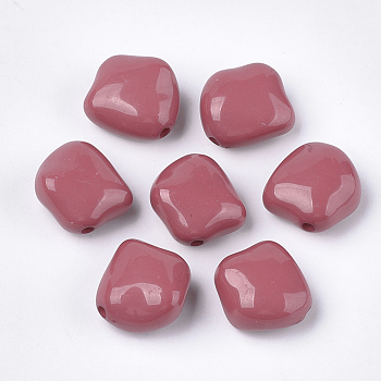 Acrylic Beads, Nuggets, Pale Violet Red, 23.5x23x12.5mm, Hole: 2.5mm, about 125pcs/500g