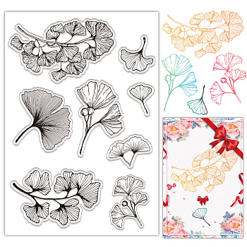 Custom PVC Plastic Clear Stamps, for DIY Scrapbooking, Photo Album Decorative, Cards Making, Stamp Sheets, Film Frame, Leaf, 160x110x3mm