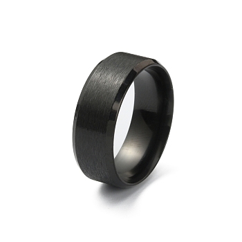 201 Stainless Steel Plain Band Ring for Men Women, Matte Gunmetal Color, US Size 9 3/4(19.5mm)