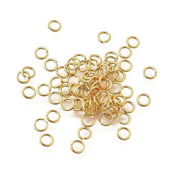 Brass Open Jump Rings, Saw Cut Round, Long-Lasting Plated, Nickel Free, Real 18K Gold Plated, 4x0.6mm, 22 Gauge, Inner Diameter: 3mm