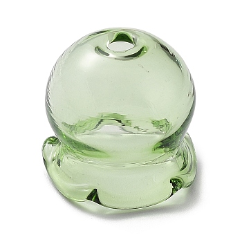 Jellyfish Glass Bead Cone, for Wind Chimes Making, Light Green, 16x15x15.5mm, Hole: 2.3mm