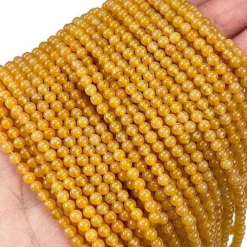 Natural Topaz Jade Beads Strands, Round, Grade A, 3mm, Hole: 0.5mm, about 136pcs/strand, 15.87''(40.3cm)