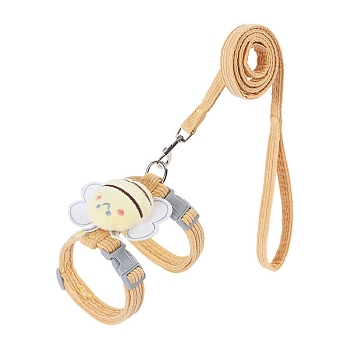Adjustable Cute Polyester Dog Harness and Leash, Soft Harness for Dogs Cats, Bee, Navajo White, Chest Circumference
: 320~460mm