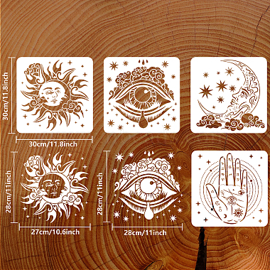 4Pcs 4 Styles Sea Animals Theme PET Hollow Out Drawing Painting Stencils(DIY-WH0394-0104)-2