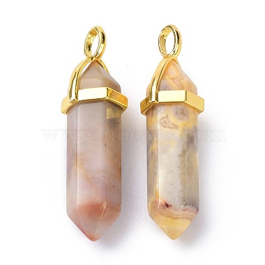 Natural Crazy Agate Pointed Pendants(G-G025-01G-20)-2