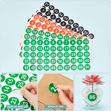AHADERMAKER 24 Sheets 6 Styles Polka Dot Paper Number Labels Stickers(DIY-GA0003-66)-4