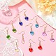 10 Pair 10 Color Glass Heart Dangle Earrings(EJEW-JE05354)-2