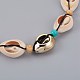 Adjustable Cowrie Shell and Synthetic Turquoise Beaded Necklaces(NJEW-JN02300-02)-3