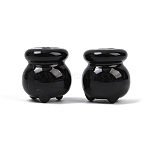 Halloween Handmade Lampwork Beads, Witch Cauldron Kettle, 17.5x16mm, Hole: 1.6mm(X-LAMP-Z016-01A)