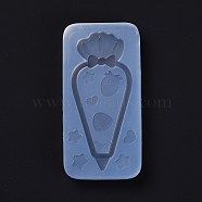 Piping Bag Shape DIY Silicone Molds, Resin Casting Molds, For UV Resin, Epoxy Resin Jewelry Making, White, Strawberry Pattern, 86x43x11mm(DIY-I080-01A)