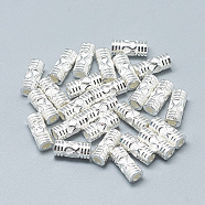 925 Sterling Silver Beads, Column, Silver, 10x4.5mm, Hole: 2mm(STER-T002-83S)