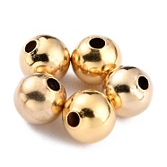 Brass Beads, Long-Lasting Plated, Round, Real 24K Gold Plated, 7mm, Hole: 1.8mm(KK-O133-011A-G)
