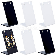 12Pcs 2 Colors Acrylic Slant Back Earring Display Stands, Single Earring Display Rack, Rectangle, Mixed Color, 3.6x4.5x7.7cm, 6pcs/color(EDIS-CP0001-04)