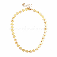 Star Brass Link Chain Necklaces, with 304 Stainless Steel Lobster Claw Clasps, Golden, 12.79 inch(32.5cm)(NJEW-JN02949)