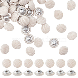 100Pcs 1-Hole Aluminum Buttons, with Polyester Covered, Clothes Coat Down Jacket Buckle, Platinum, PeachPuff, 10x6mm, Hole: 0.8mm(DIY-NB0007-77D)