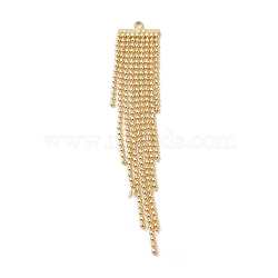 Brass Ball Chains Tassels Pendant, Golden, 62x11x1mm, Hole: 1.4mm(KK-K276-01G)