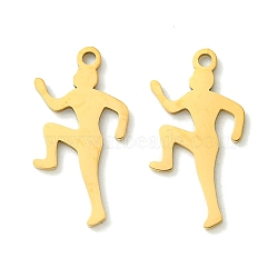 201 Stainless Steel Pendants, Laser Cut, Boy Charm, Real 18K Gold Plated, 19.5x10x1mm, Hole: 1.4mm(STAS-U003-25A-G)