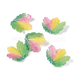 Autumn Theme Acrylic Pendants, for DIY Earring Decoration, Maple Leaf, Colorful, 34x36x2mm, Hole: 1.6mm(OACR-D007-04)