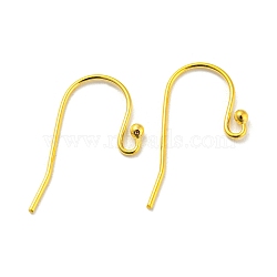 925 Sterling Silver Earring Hooks, Shepherd's Hook Ear Wire, Real 18K Gold Plated, 16.5x12~13mm, Hole: 2mm, Pin: 0.6mm(STER-G011-08G)