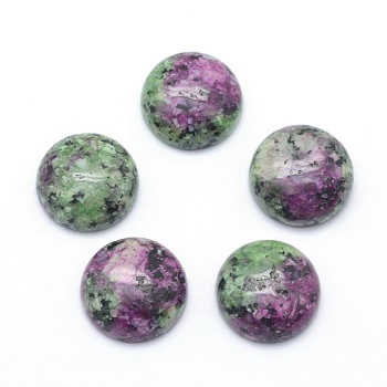Natural Ruby in Zoisite Cabochons, Half Round, 12x5~6mm