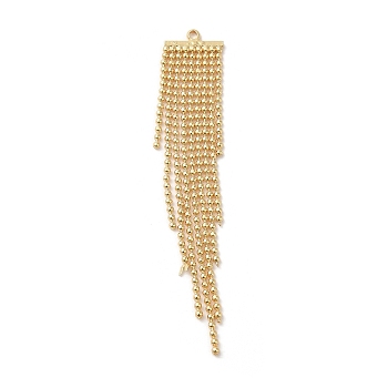 Brass Ball Chains Tassels Pendant, Golden, 62x11x1mm, Hole: 1.4mm