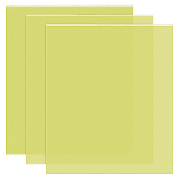 Rectangle FR-4 Fiberglass Sheet, Inflaming Retarding Fiberglass Board, Yellow Green, 333x298x1.5mm