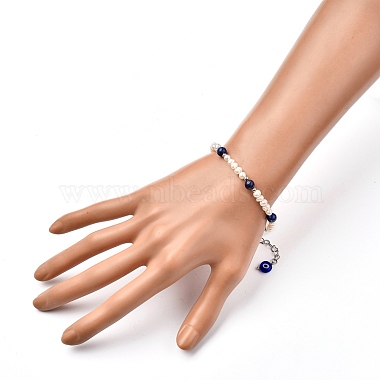 Bracelets en perles de lapis-lazuli naturel (teint)(BJEW-JB05313-03)-4
