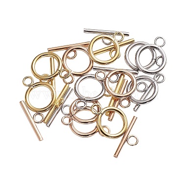 Vacuum Plating 304 Stainless Steel Ring Toggle Clasps(STAS-CJ0001-46)-3