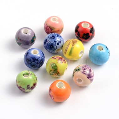 10mm Mixed Color Round Porcelain Beads