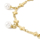 Bracelet à breloques en perles de plastique avec chaînes à maillons croisés(STAS-E001-28G)-2