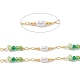 Brass Glass Bead Link Chains with ABS Imitation Pearl Beads(CHS-P016-39G-02)-2