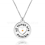 304 Stainless Steel with Mustard Seed Pendant Necklaces, Stainless Steel Color, Heart, 19.29 inch(49cm)(FS-WG8D6B2-02)