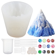 Iceberg Food Grade Silicone Molds, Fondant Molds, For DIY Cake Decoration, Chocolate, Candy, UV Resin & Epoxy Resin Jewelry Making, with Plastic Pipettes, Nail Art Sequins, Mixed Color, 50~85x72mm, Inner Diameter: 72mm(DIY-OC0003-21)
