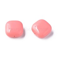 Opaque Acrylic Beads, Square, Light Coral, 15x15x7.5mm, Hole: 1.2mm, about 375pcs/500g(MACR-S373-147-A08)