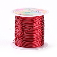 Round Copper Wire Copper Beading Wire for Jewelry Making, Long-Lasting Plated, Red, 22 Gauge, 0.6mm, about 59.05 Feet(18m)/roll(YS-TAC0004-0.6mm-16)