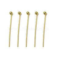 Brass Ball Head pins, Cadmium Free & Lead Free, Golden, 20x0.5mm, 24 Gauge, Head: 2mm, about 9580~10000pcs/bag(KK-R020-04G)