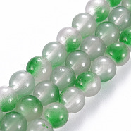 Spray Painted Glass Beads Strands, Round, Gainsboro, 8x7.5mm, Hole: 1.4mm, about 50~51pcs/strand, 14.57~14.96 inches(37~38cm)(GGLA-S058-001E-01)