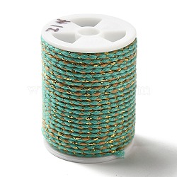 4-Ply Polycotton Cord, Handmade Macrame Cotton Rope, for String Wall Hangings Plant Hanger, DIY Craft String Knitting, Turquoise, 1.5mm, about 4.3 yards(4m)/roll(OCOR-Z003-D109)