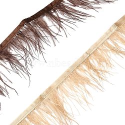 2Pcs 2 Colors Fashion Ostrich Feather Trimming, with Cloth Band, Ornament Accessories, Mixed Color, 105x0.8mm, 1m/pc, 1pc/color(DIY-XCP0002-78)