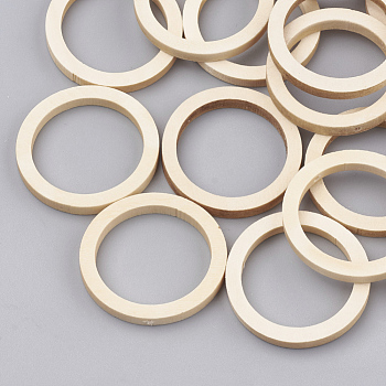 Wood Pendants, Ring, Wheat, 35x4mm, Hole: 1.6mm, Inner Diameter: 27mm