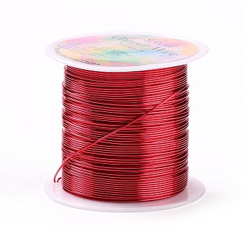 Round Copper Wire Copper Beading Wire for Jewelry Making, Long-Lasting Plated, Red, 22 Gauge, 0.6mm, about 59.05 Feet(18m)/roll