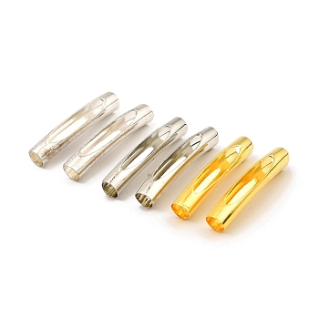 Brass Tube Beads, Hollow Curved Tube, Mixed Color, 28x5mm, Hole: 4mm